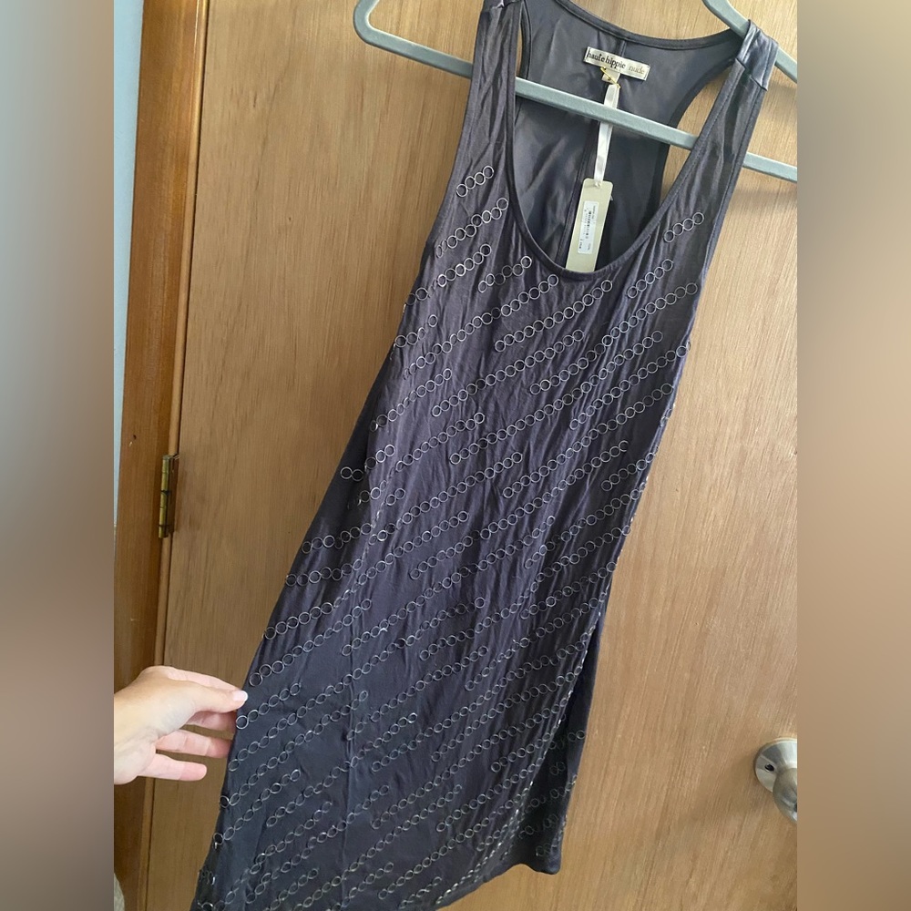 Haute Hippie dress with metallic detailing on front - silk and modal